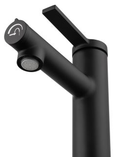 Смеситель для раковины Wonzon & Woghand WW-H1017-MB с функцией полоскания чёрный матовый